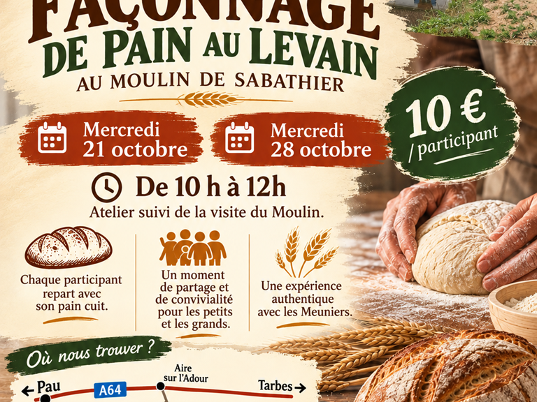 Atelier pain au levain vacances Toussaint