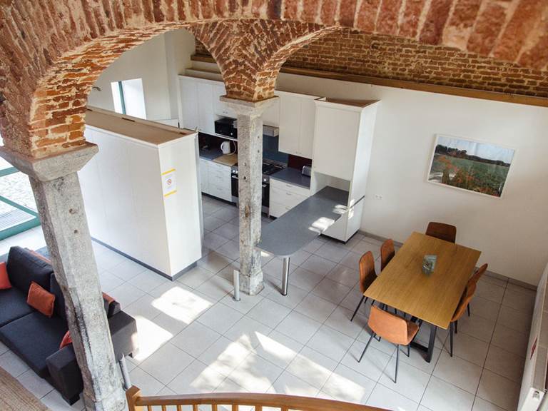 Cuisine et salle-à-manger vue haut