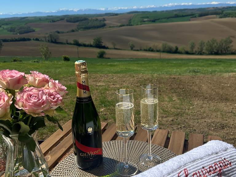 champagne vue pyrenees