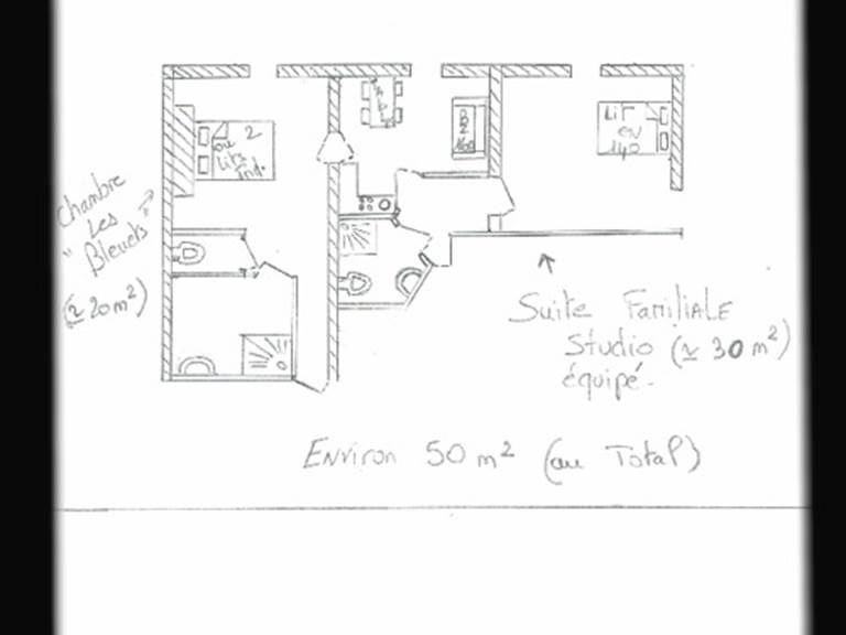 Plan Suite Familiale avec en plus la chambre "Les Bleuets"