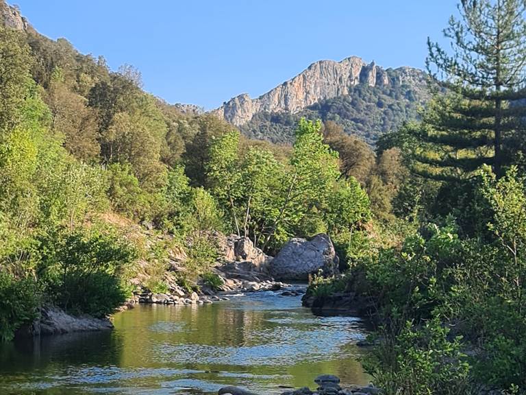 le fleuve Golo coule au pied de la propriété, avec possibilité de baignades