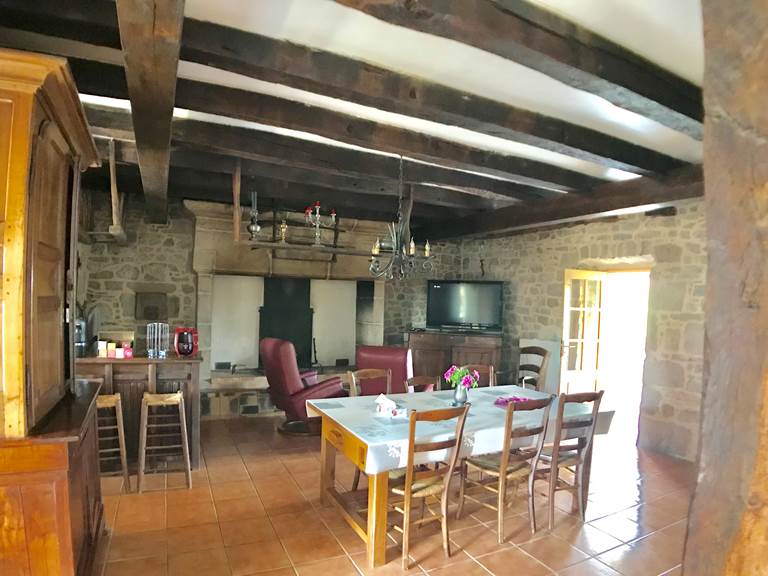 Pièce à vivre avec cheminée monumentale