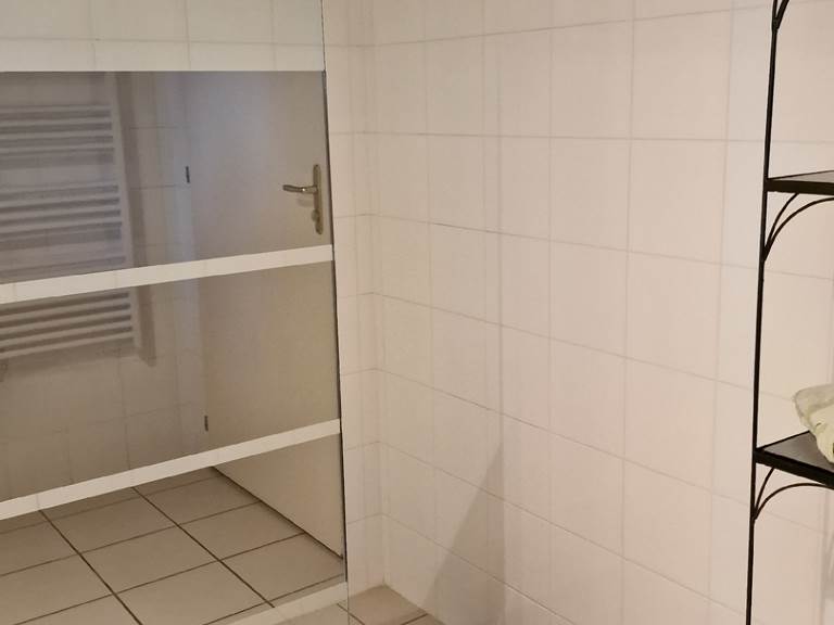 Salle d'eau avec lavabo, douche et WC