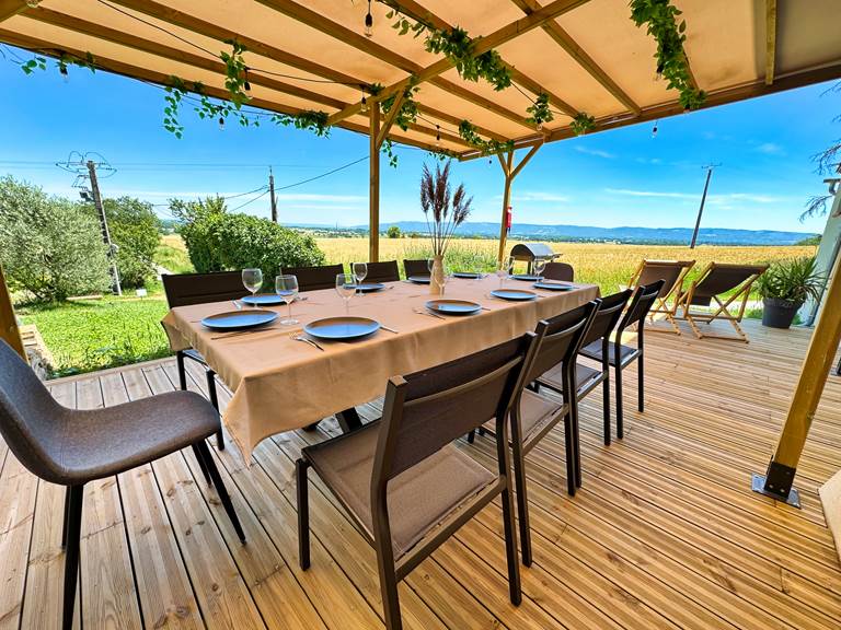 Gite Le Cottage terrasse avec vue sur la montagne noire