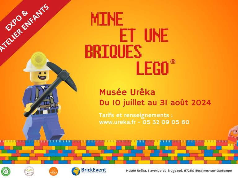 Affiche de l'exposition LEGO® au Musée Urêka