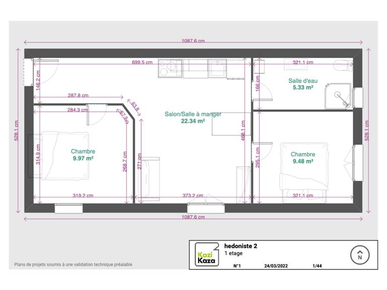 Plan au sol gîte Hedoniste 2