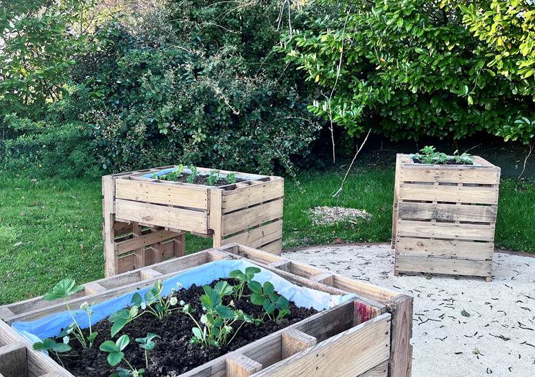 Jardin partagé avec jardinière PMR
