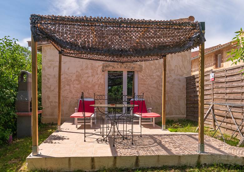 vue sur la terrasse du gite