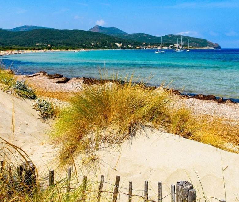 La plage de sable de Bacaggio