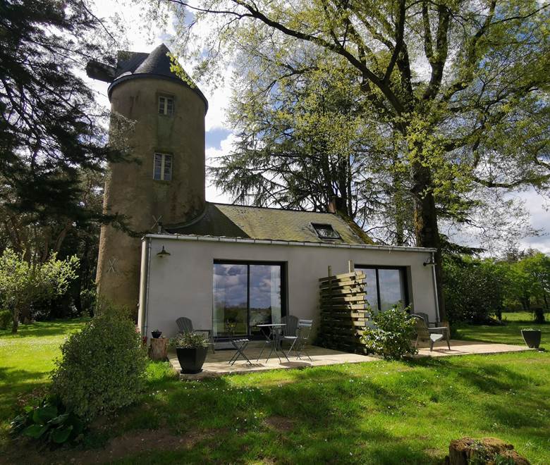 bâtiment principal vue arrière, moulin de La Retardière, Orvault, Loire Atlantique