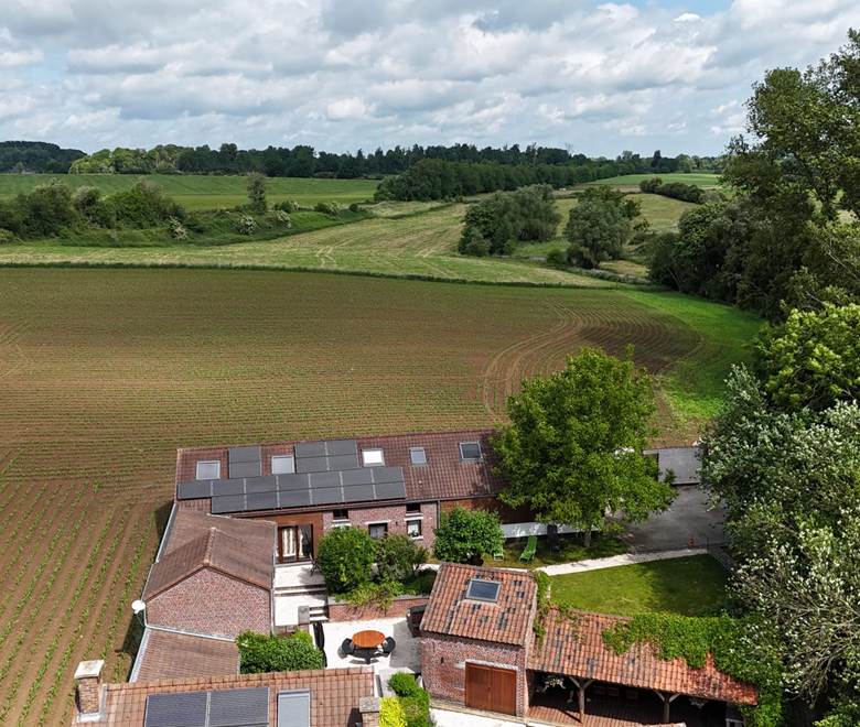 Vue aérienne de l'environnement campaganrad du gîte