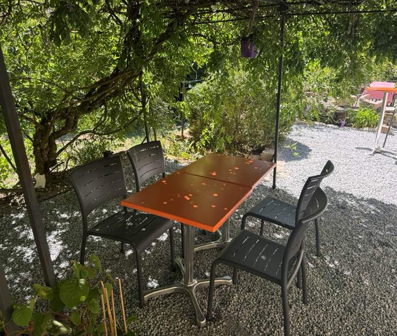 O Moulin du Fieux - Terrasse sous la glycine