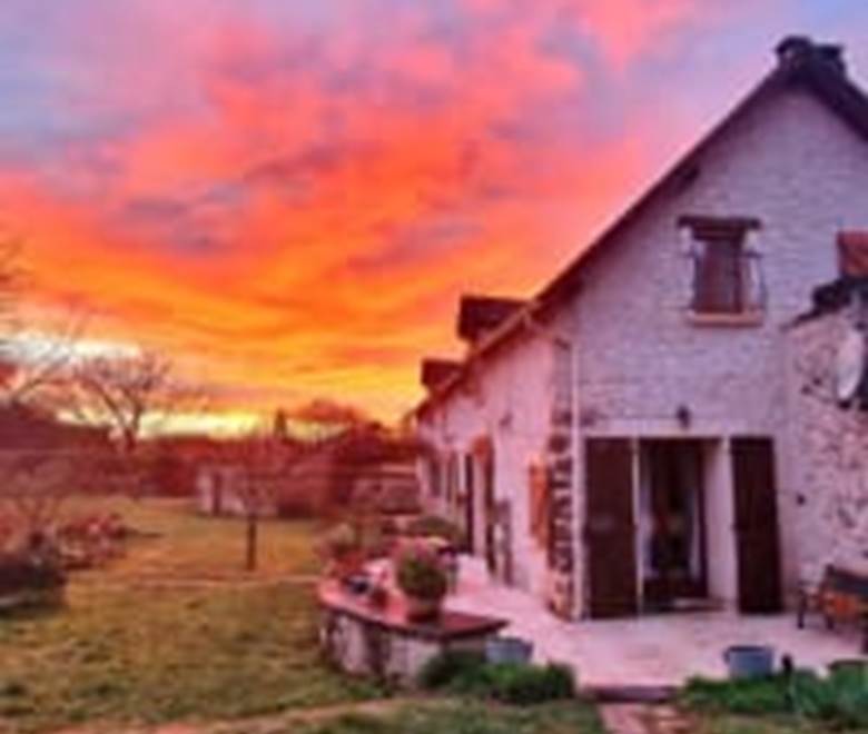 gîte Les Granges Indigo coucher soleil