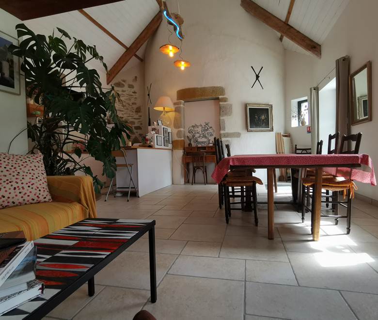 Pièce de vie, moulin de La Retardière, Orvault, Nantes métropole, Loire Atlantique, Pays de La loire