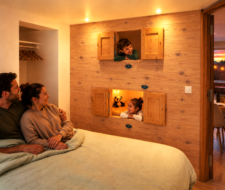 Lit cabane avec enfant