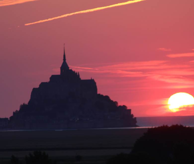 Beau couché de soleil depuis nos chambres