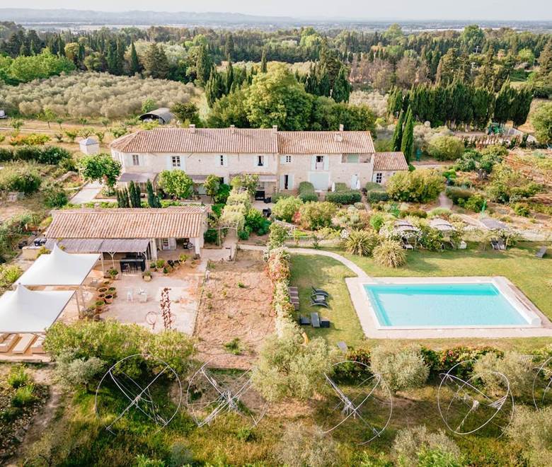 photo aérienne piscine