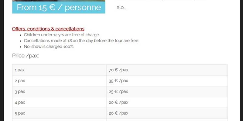 PARADISE VALEE OFFRES-options