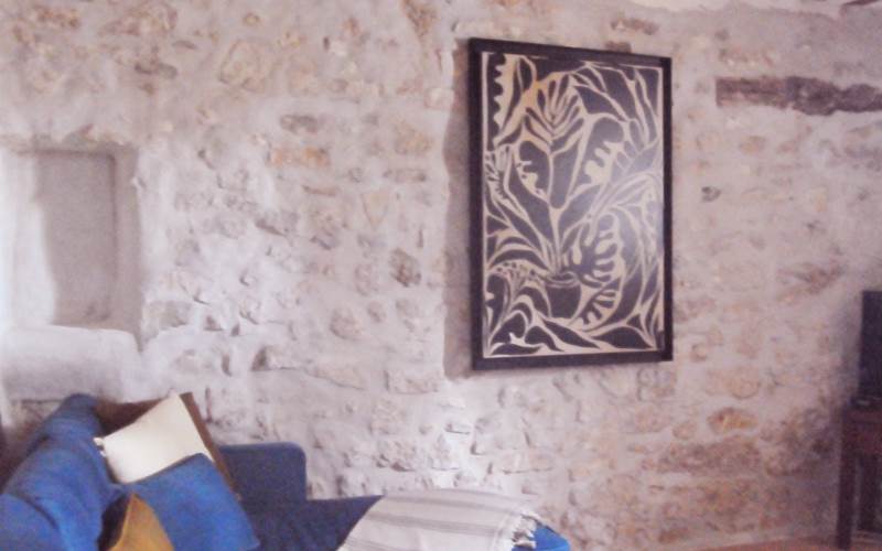 Les parties communes côté maison d'Hôtes avec Kitchenette, salon et table à manger