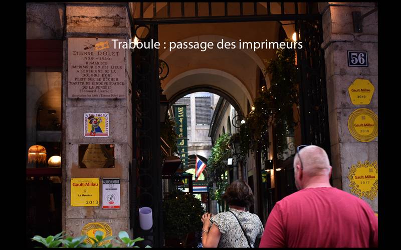 Traboule : le passage des imprimeurs à 20 m de l'immeuble