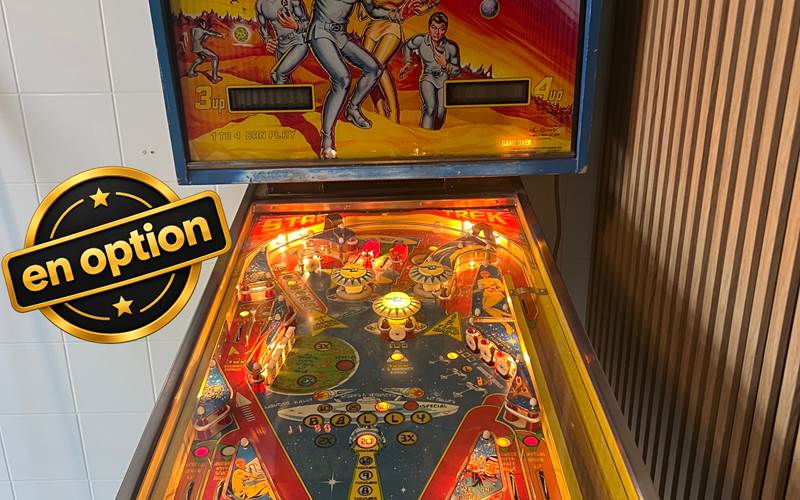 Flipper dans salle de jeux (en option)