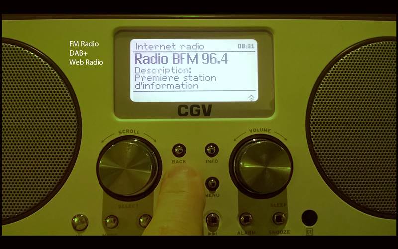 Radio FM, DAB+, Web