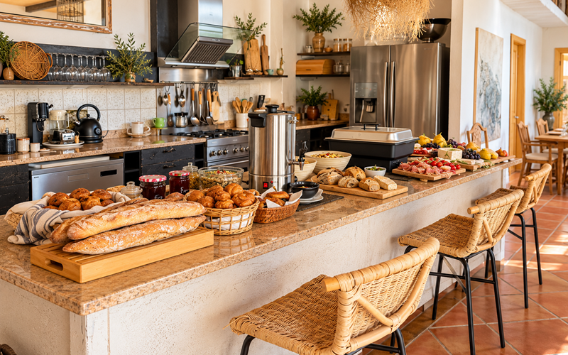 "Un brunch généreux à partager dans l'orangerie, pour prolonger  les beaux moments au mas des Perrines"