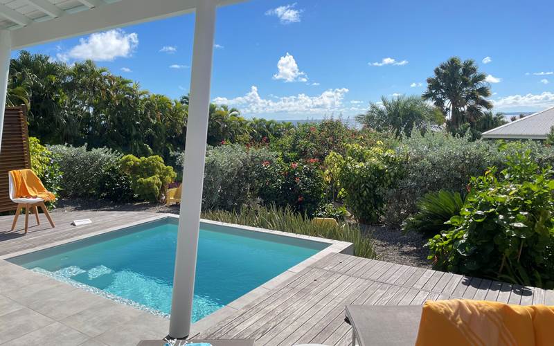 Iguane House villa Corail piscine jardin vue mer