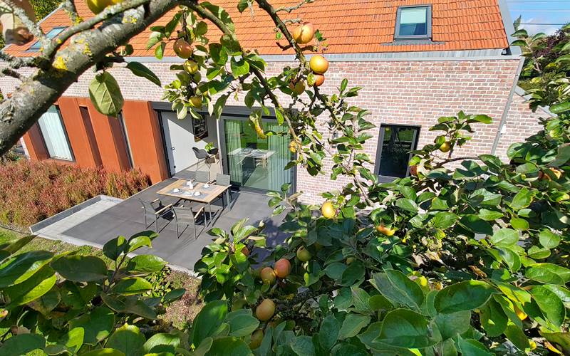 la Siroperie - gîte 4 p. - terrasse côté jardin au Sud