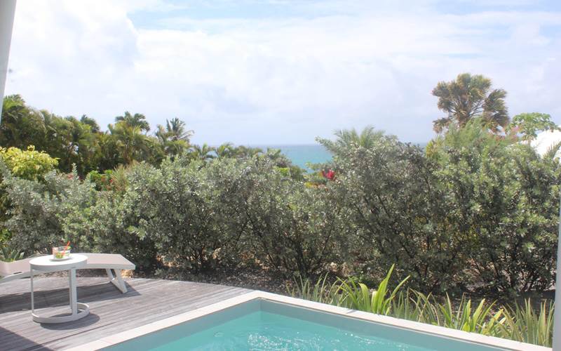 Iguane House villas & Micro Spa Villa Mangrove vue mer depuis le jardin privatif
