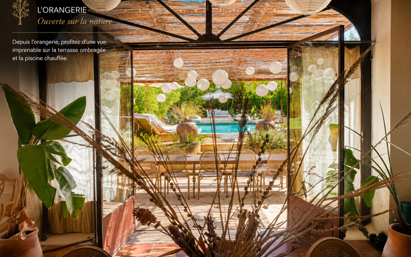 Depuis la suite de l'Orangerie, la piscine comme horizon