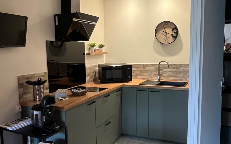 Espace cuisine gîte Aigrette