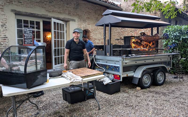 Cochon à la broche par La Boucherie Flo