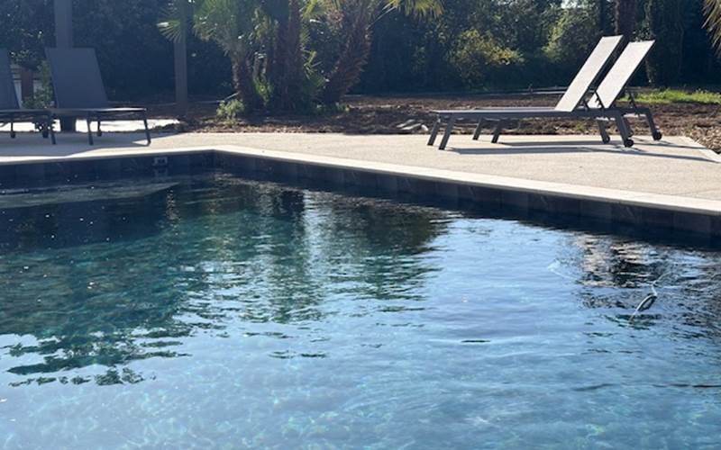 Piscine au petit matin