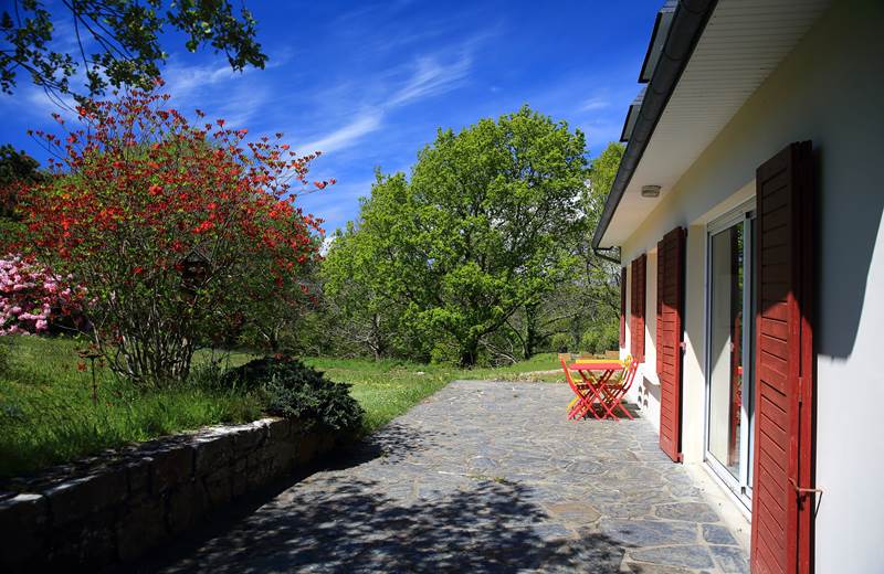 terrasse de notre maison  à  Ploulec'h