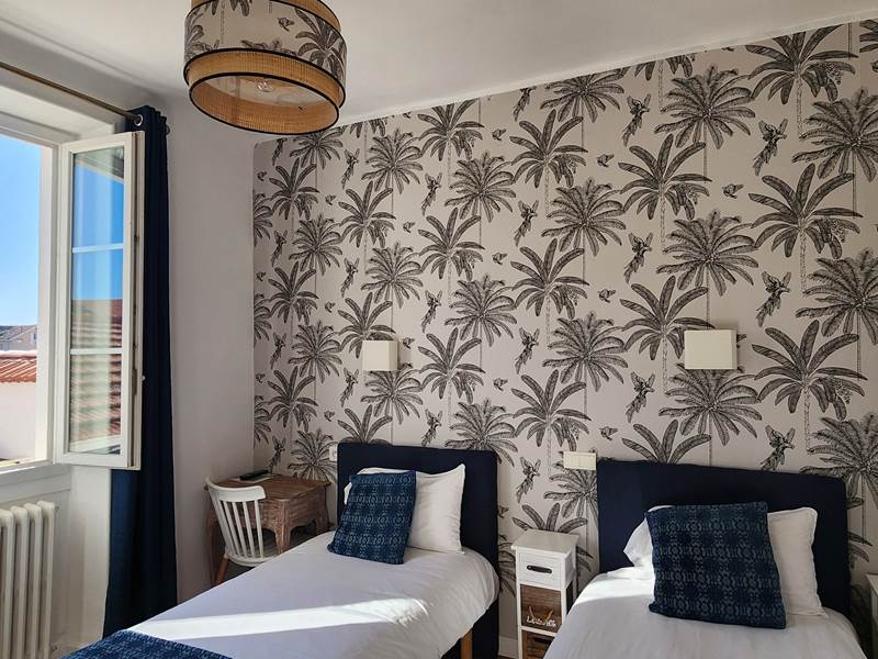 Chambre lits jumeaux au cœur de Biarritz