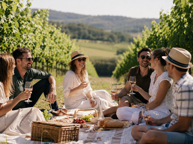 Pique nique dans les vignes