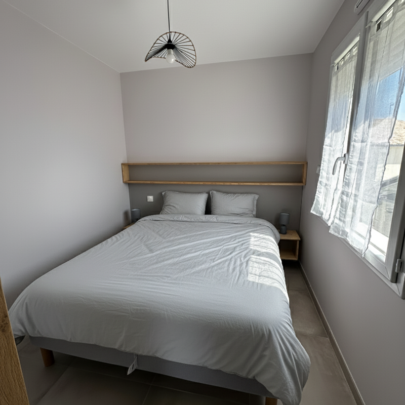 Logement 1 LE MAINE LOREVA CONSTANT vue chambre lit 160 - Copie