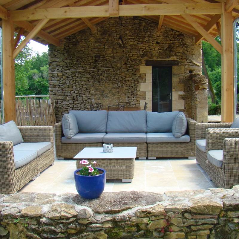 salon extérieur sur la terrasse