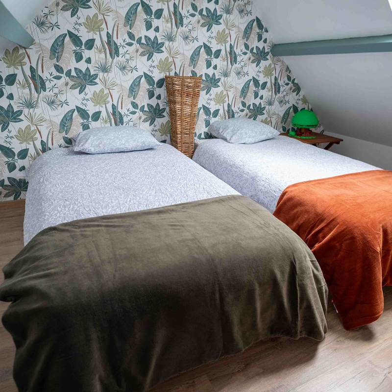 Chambre à l'étage avec 2 lits 90x190