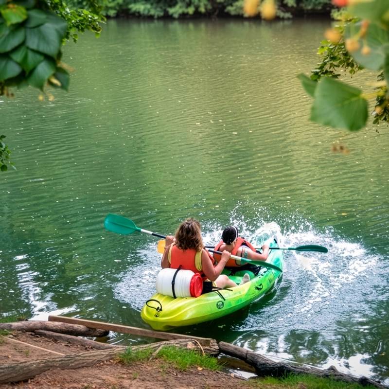 Départ en canoë depuis la berge pour une balade nature accessible en famille ou entre amis.-galerie