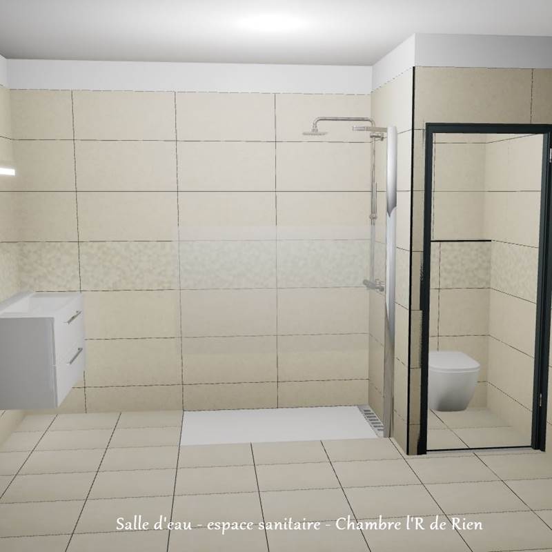 Salle d'eau Chambre l'R de Rien 3D- rénovation juin 2021