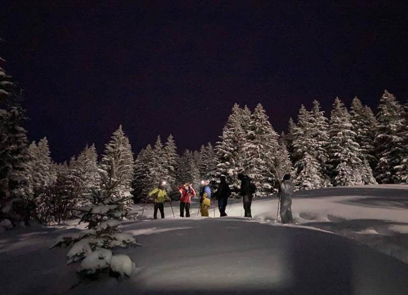 Balade nocturne à raquettes à Cauterets Pont d'Espagne