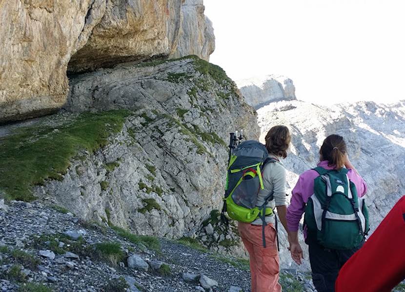 Entrée de la vire de l'escuzana