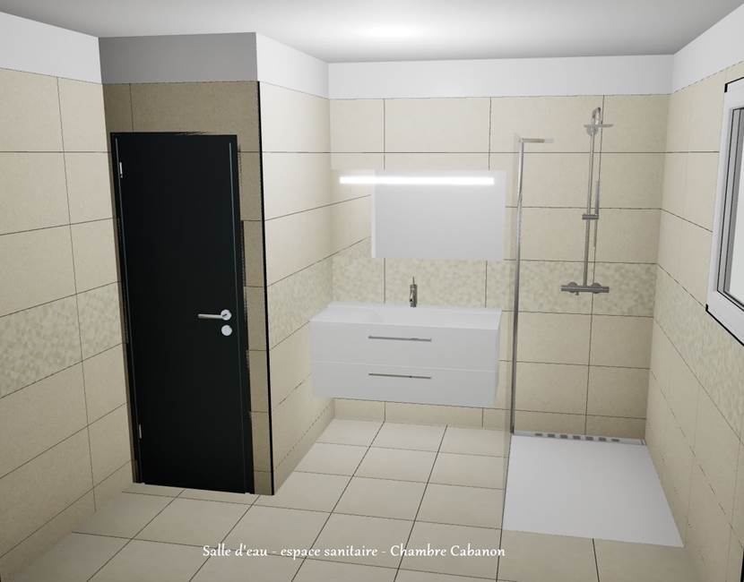Salle d'eau Espace sanitaire Chambre Cabanon - rénovation - Le Ranch des Lacs
