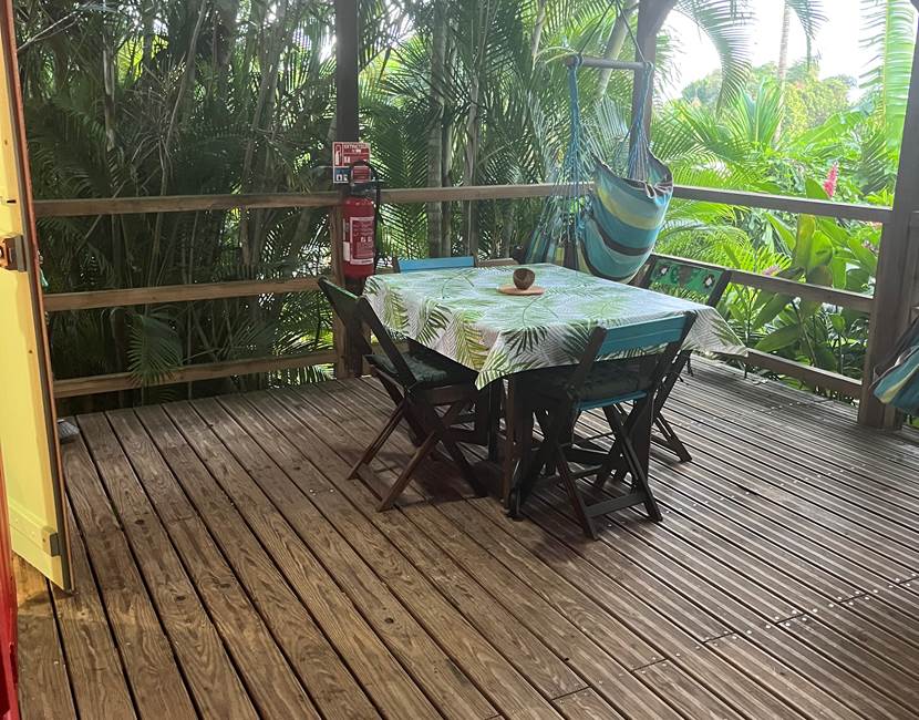 terrasse du bungalow cocotier
