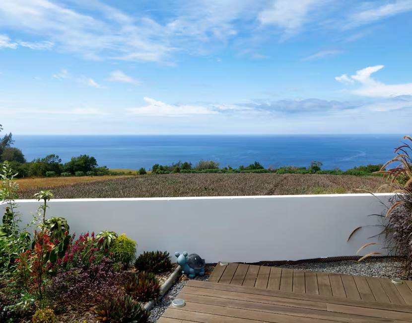Terrasse avec vue océan.