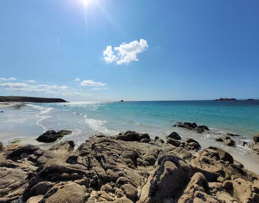 Plage sauvage – eau turquoise – vacances au bord de l’océan