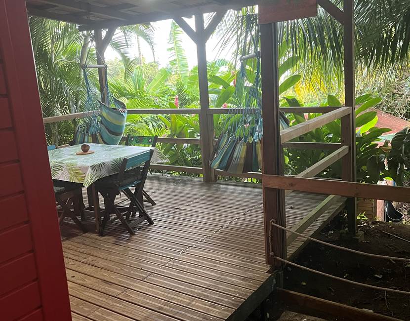 terrasse du bungalow cocotier