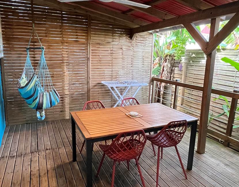 terrasse bungalow bananier 